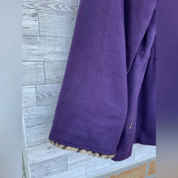 Carolina herrera wool purple Cheetah zip jacket Size medium - Picture 6 of 15